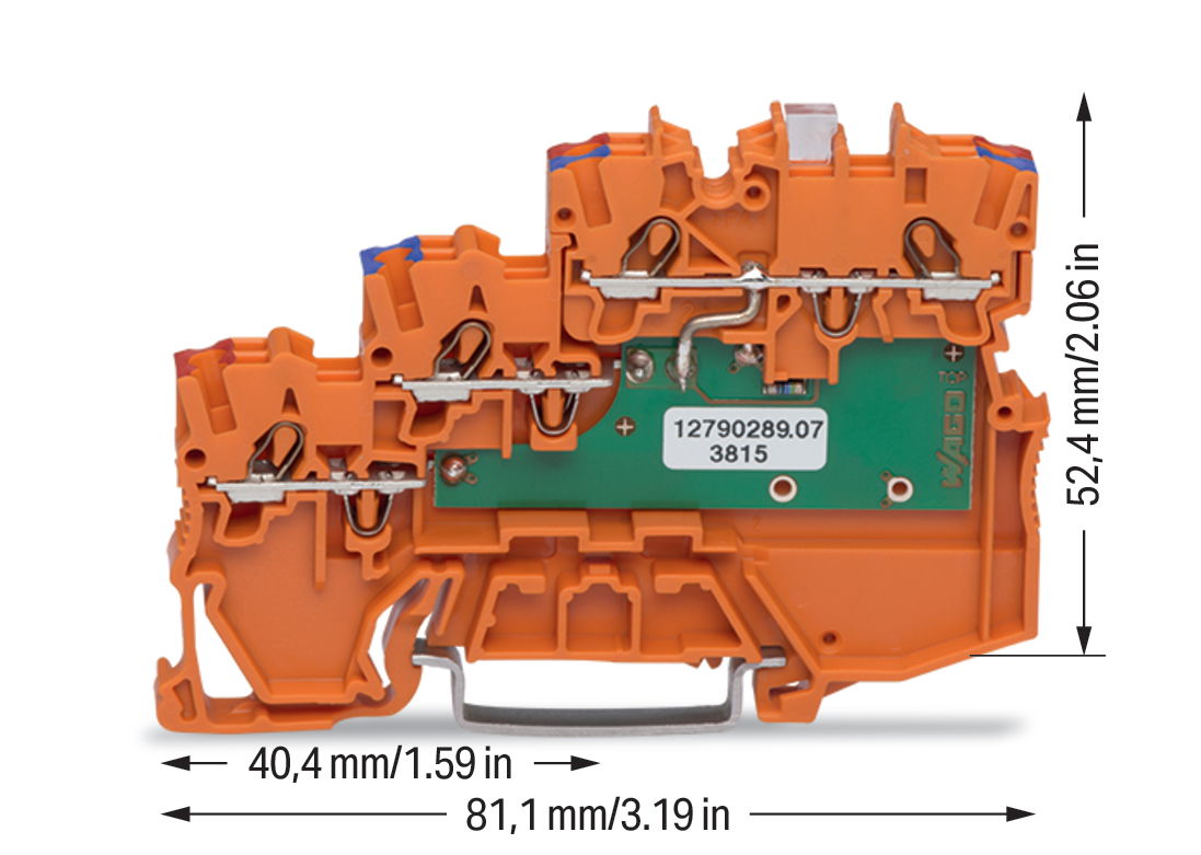 3-Leiter-Initiatoreneinspeiseklemme LED grün 1 mm² orange – Bild 2 von 3