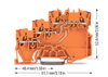 3-Leiter-Initiatoreneinspeiseklemme mit farbig bedruckten Leitereinführungen 1 mm² orange