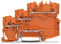 3-Leiter-Aktoreneinspeiseklemme für NPN-(minus-)schaltende Aktoren mit PE-Anschluss orange