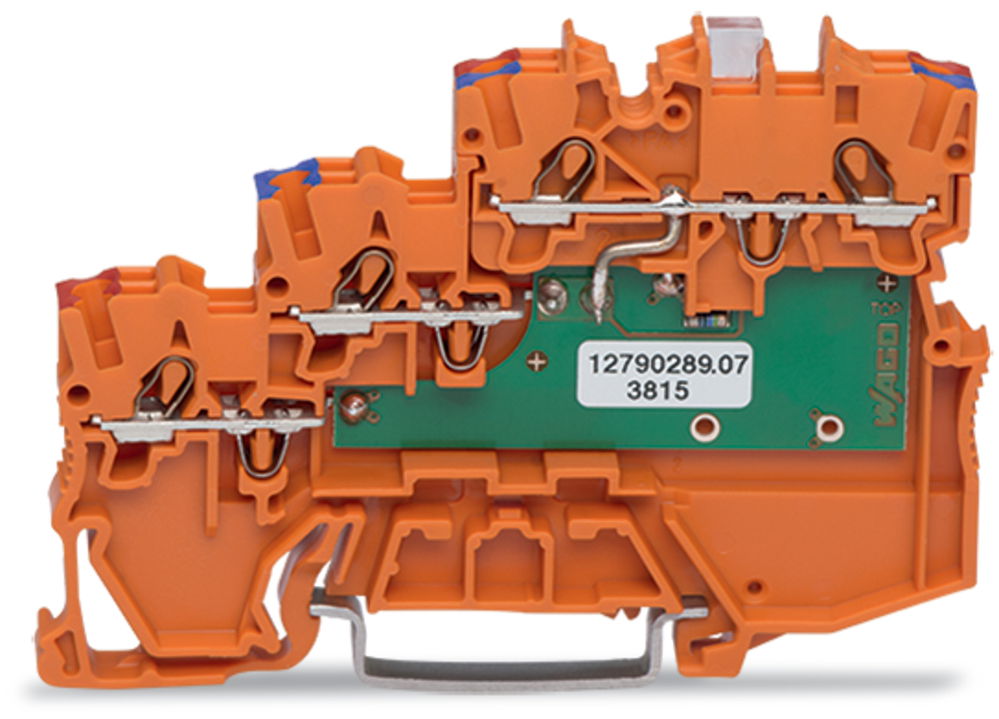 3-Leiter-Initiatoreneinspeiseklemme LED grün 1 mm² orange