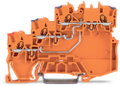 3-Leiter-Initiatoreneinspeiseklemme mit farbig bedruckten Leitereinführungen 1 mm² orange