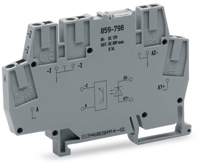 Optokopplermodul Ausgangsspannungsbereich DC 10 … 30 V Bahn grau