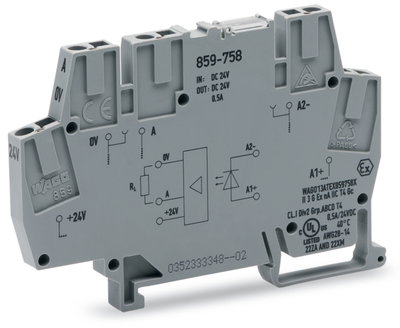 Optokopplermodul Eingangsnennspannung DC 24 V Ausgangsspannungsbereich DC 6 ...  30 V grau