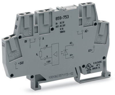 Optokopplermodul Eingangsnennspannung DC 5 V Ausgangsspannungsbereich DC 20 … 28,8 V grau