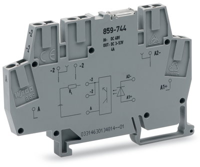 Optokopplermodul Eingangsnennspannung DC 12 … 48 V Ausgangsspannungsbereich DC 3 ... 53 V grau