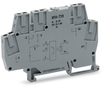 Optokopplermodul Eingangsnennspannung DC 12 V Ausgangsspannungsbereich DC 3 … 30 V grau