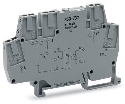 Optokopplermodul Eingangsnennspannung DC 24 V Ausgangsspannungsbereich DC 3 … 30 V grau