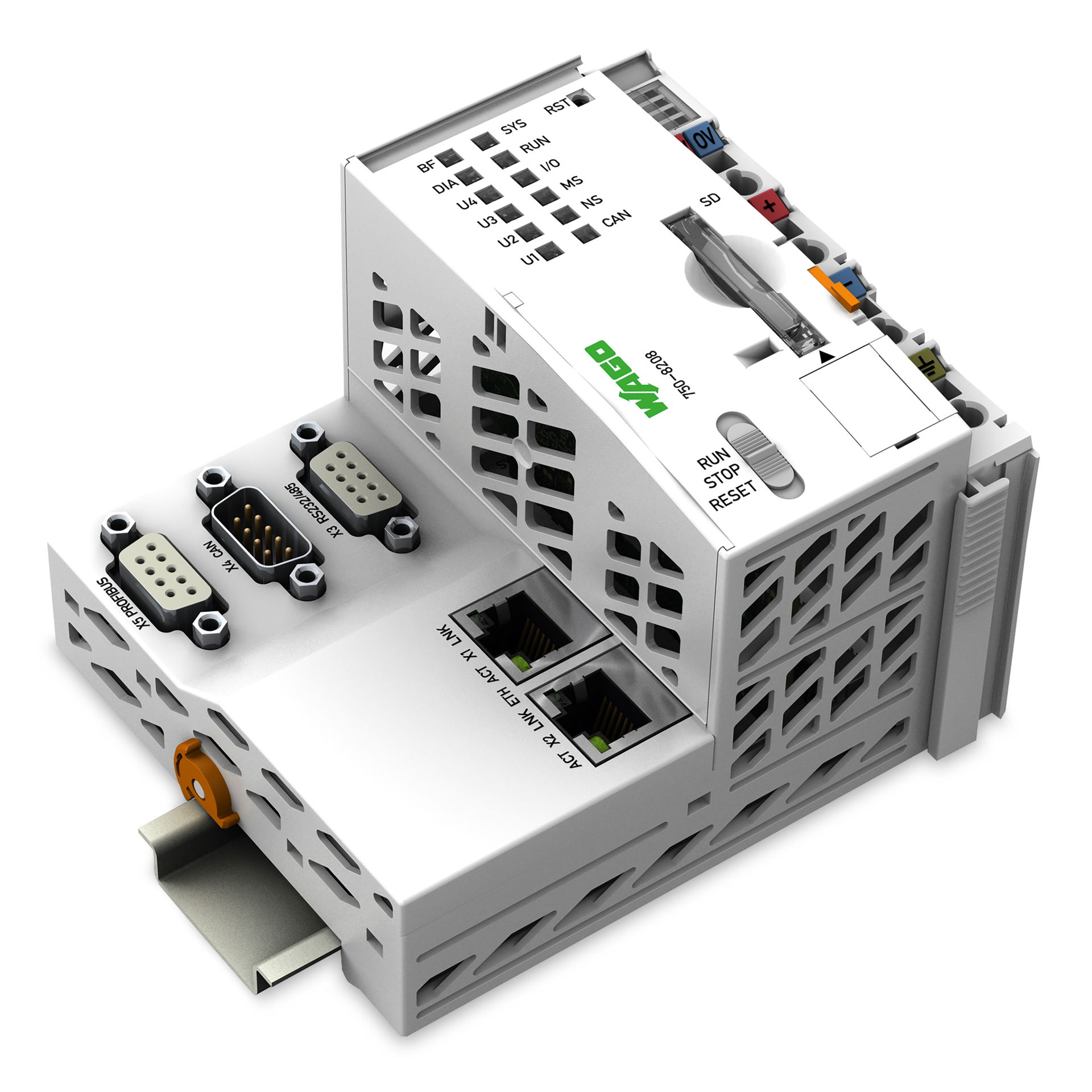 Controller PFC200 2 x ETHERNET, RS-232/-485, CAN, CANopen, PROFIBUS-Master lichtgrau