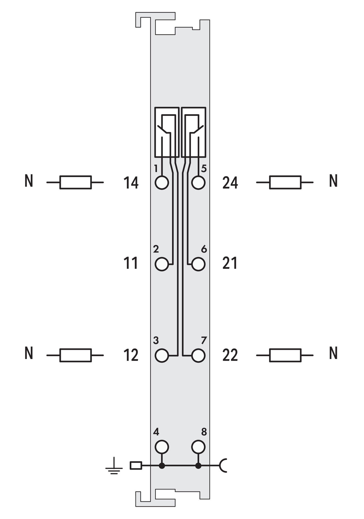 2-Kanal-Relaisausgang AC 125 V 0,5 A lichtgrau – Bild 2 von 2
