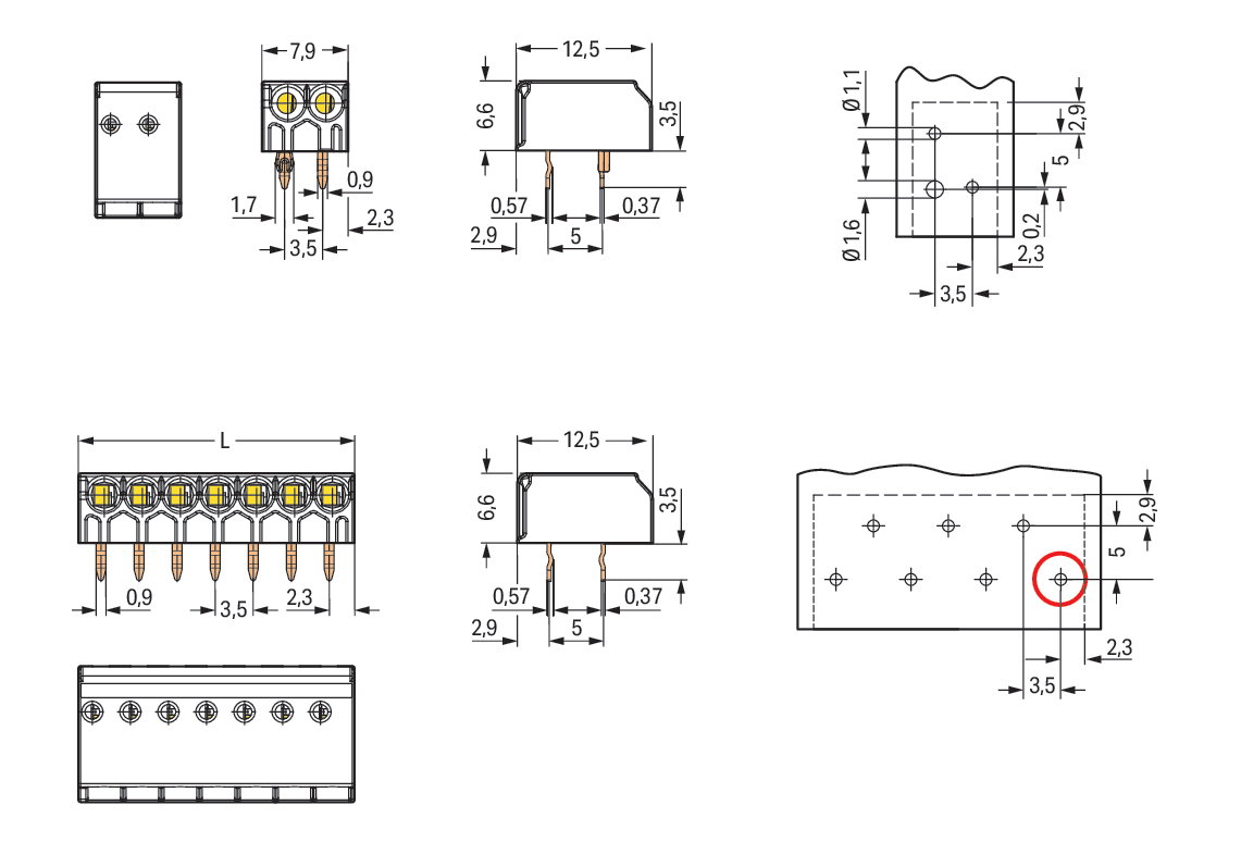 Leiterplattenklemme 1,5 mm² Rastermaß 3,5 mm weiß – Bild 2 von 2