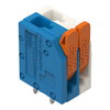 Leiterplattenklemme Hebel 1,5 mm² weiß/blau