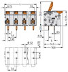Leiterplattenklemme Hebel 1,5 mm² grau