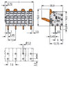 Leiterplattenklemme Hebel 1,5 mm² grau