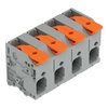 Leiterplattenklemme Hebel 6 mm² grau