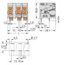 Leiterplattenklemme 16 mm² Rastermaß 15 mm grau
