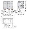 Leiterplattenklemme 16 mm² Rastermaß 15 mm grau