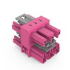 3-fach-Verteiler 3-polig Kod. B pink