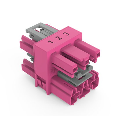3-fach-Verteiler 3-polig Kod. B pink