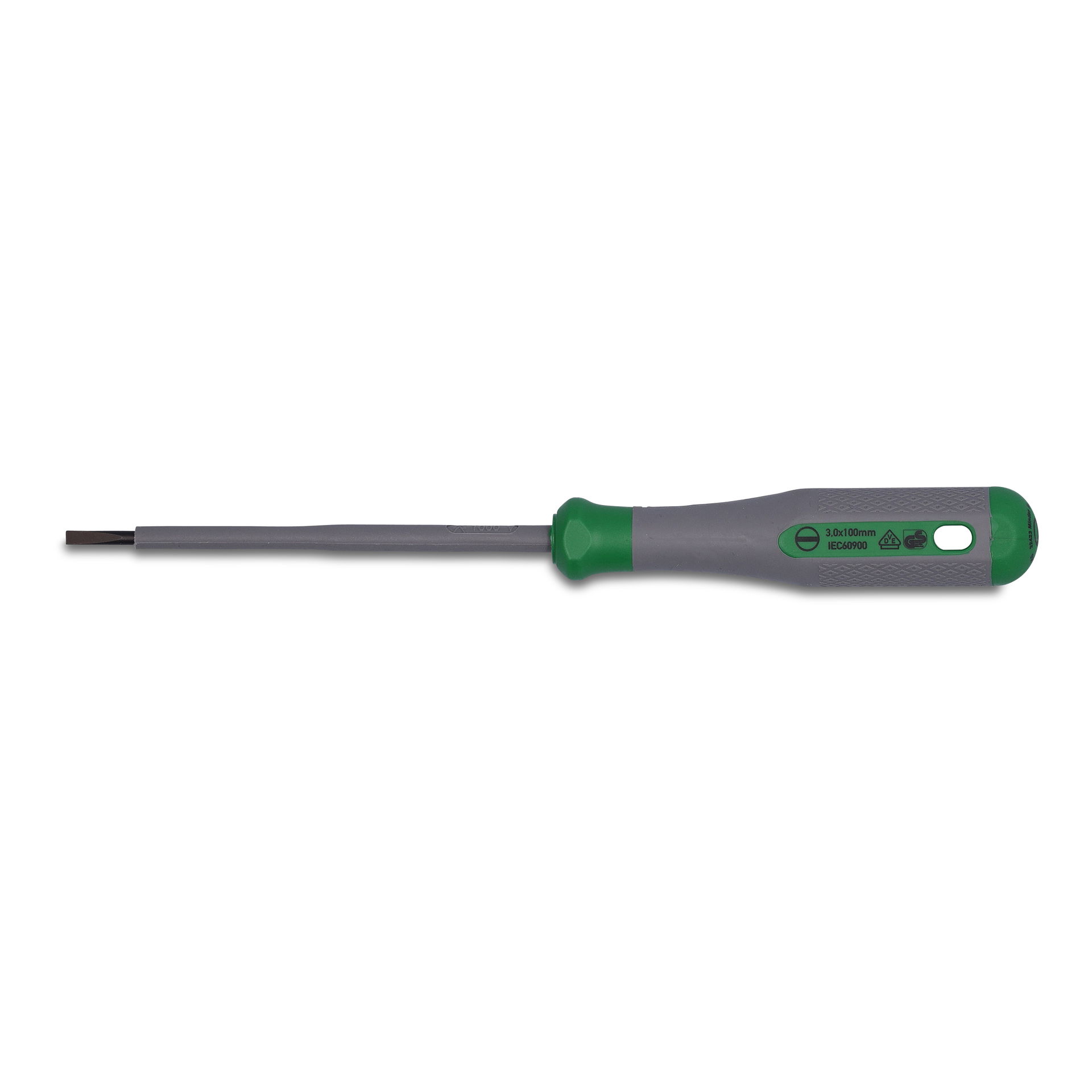 VDE-Schlitzschraubendreher 3,0 x 0,5 x 100 VDE-geprüft grün/grau – Bild 2 von 4