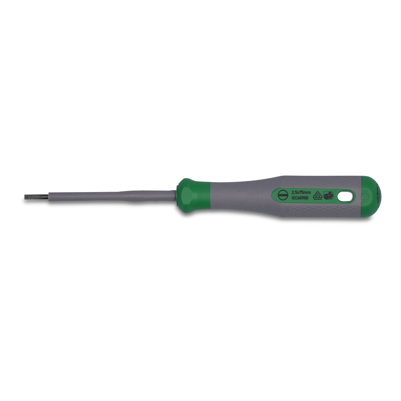 VDE-Schlitzschraubendreher 2,5 x 0,4 x 75 VDE-geprüft grün/grau – Bild 2 von 3