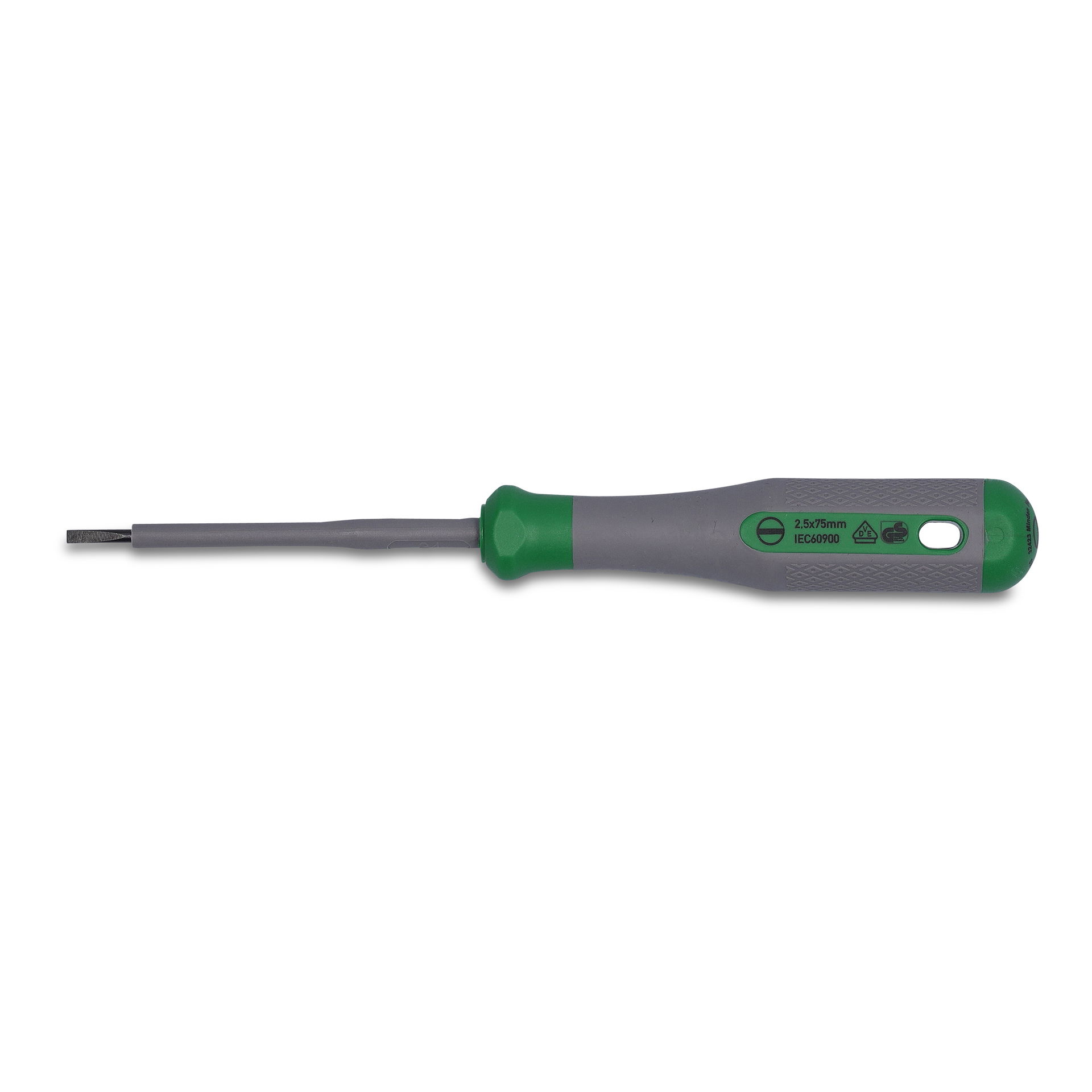 VDE-Schlitzschraubendreher 2,5 x 0,4 x 75 VDE-geprüft grün/grau – Bild 2 von 3