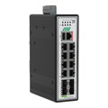 Industrial-Managed-Switch 8 Ports 1000Base-T 4 SFP Gigabit Ethernet Ports metallisch schwarz