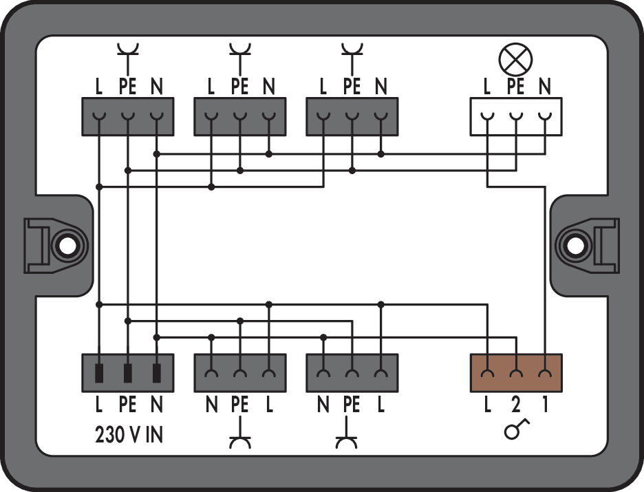 Verteilerbox Ausschaltung 1 Eingang schwarz