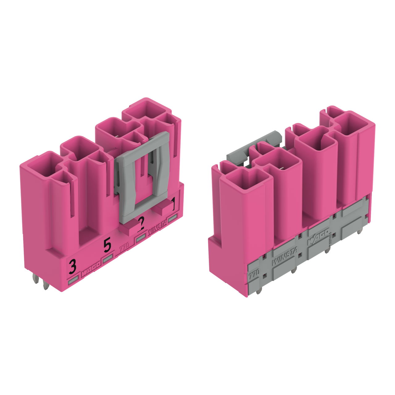 Stecker für Leiterplatten gerade 4-polig pink