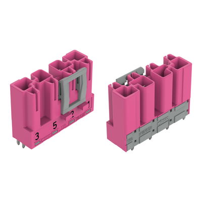 Stecker für Leiterplatten gerade 4-polig pink