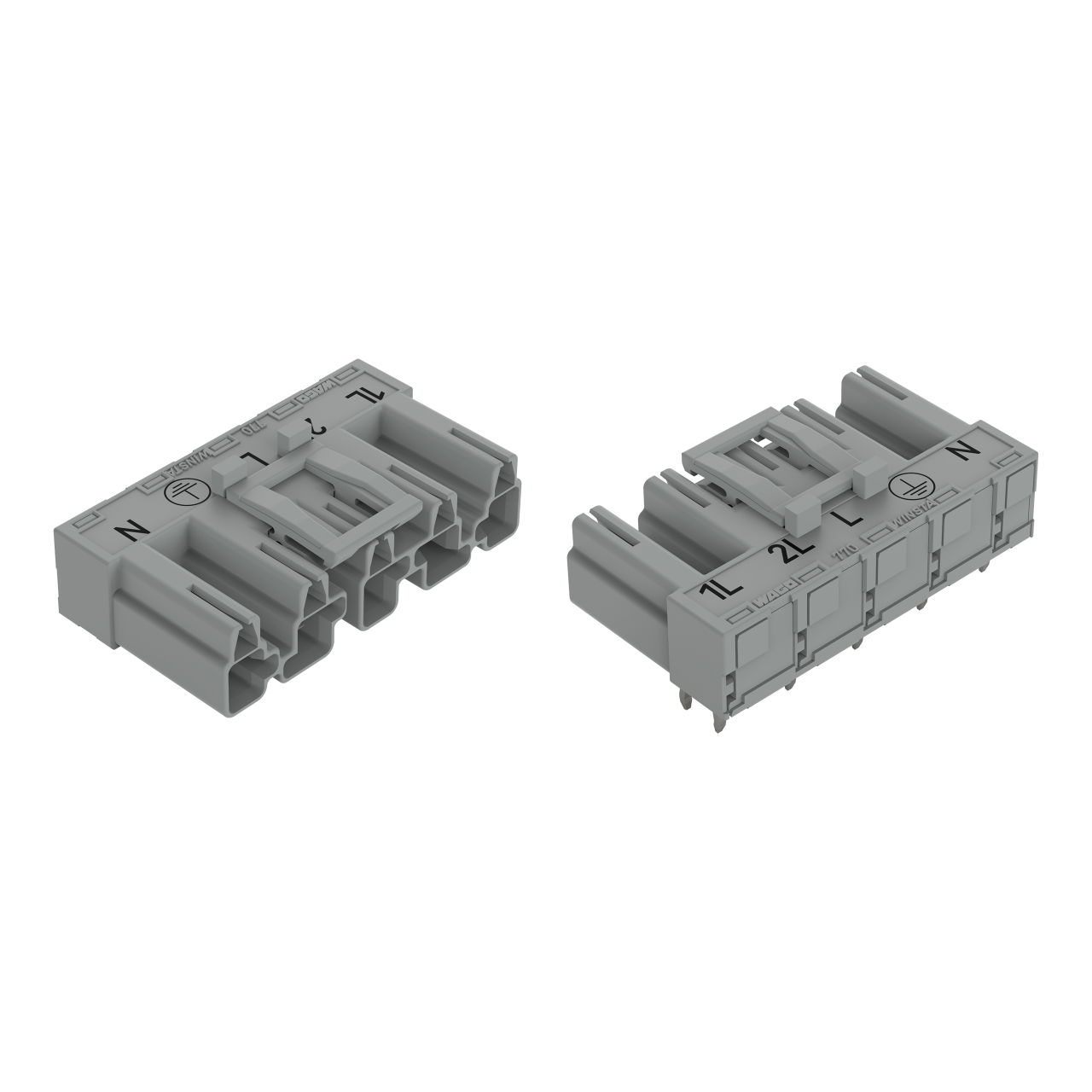 Stecker für Leiterplatten abgewinkelt 5-polig grau