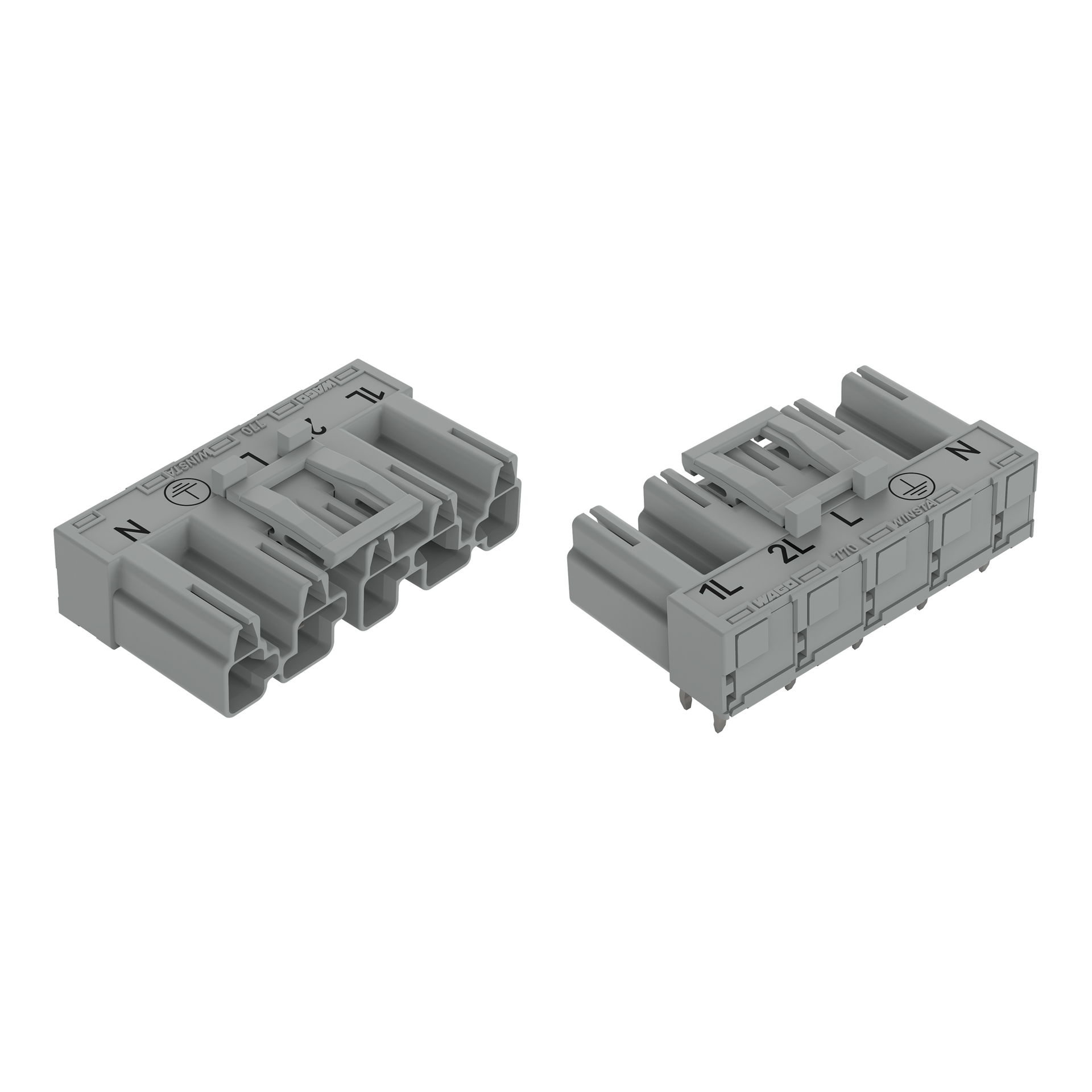 Stecker für Leiterplatten abgewinkelt 5-polig grau