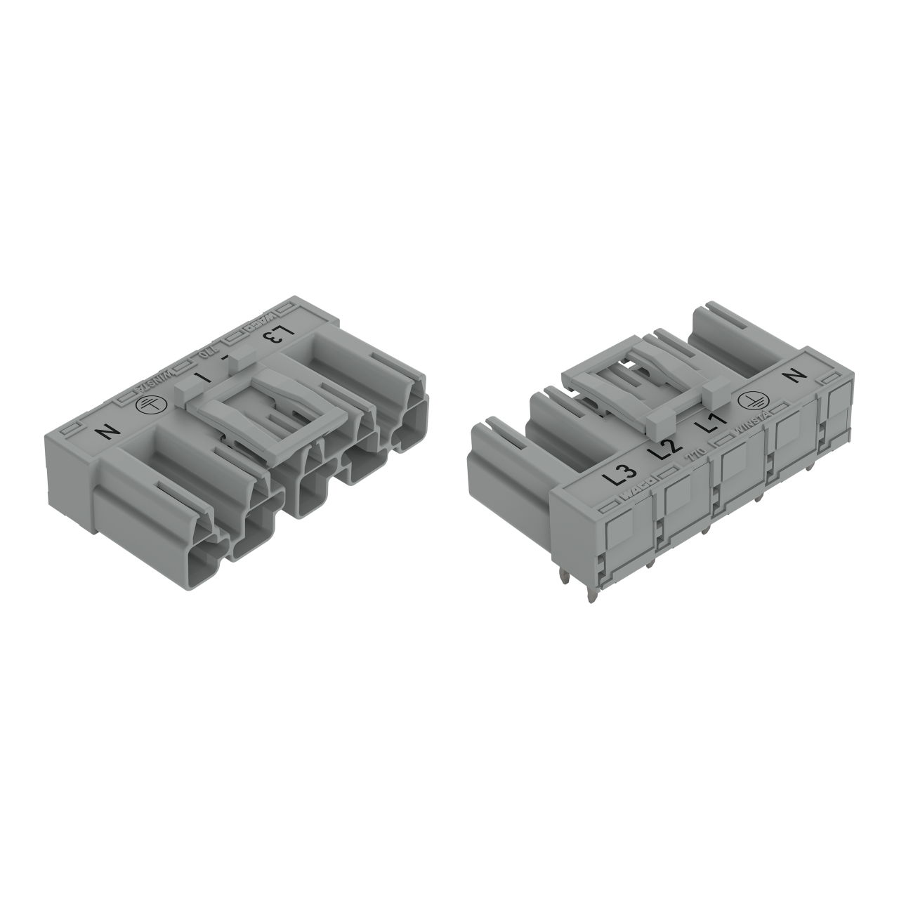 Stecker für Leiterplatten abgewinkelt 5-polig grau