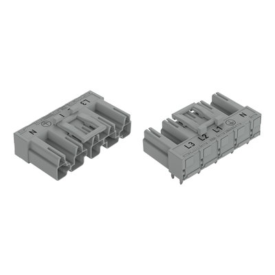 Stecker für Leiterplatten abgewinkelt 5-polig grau