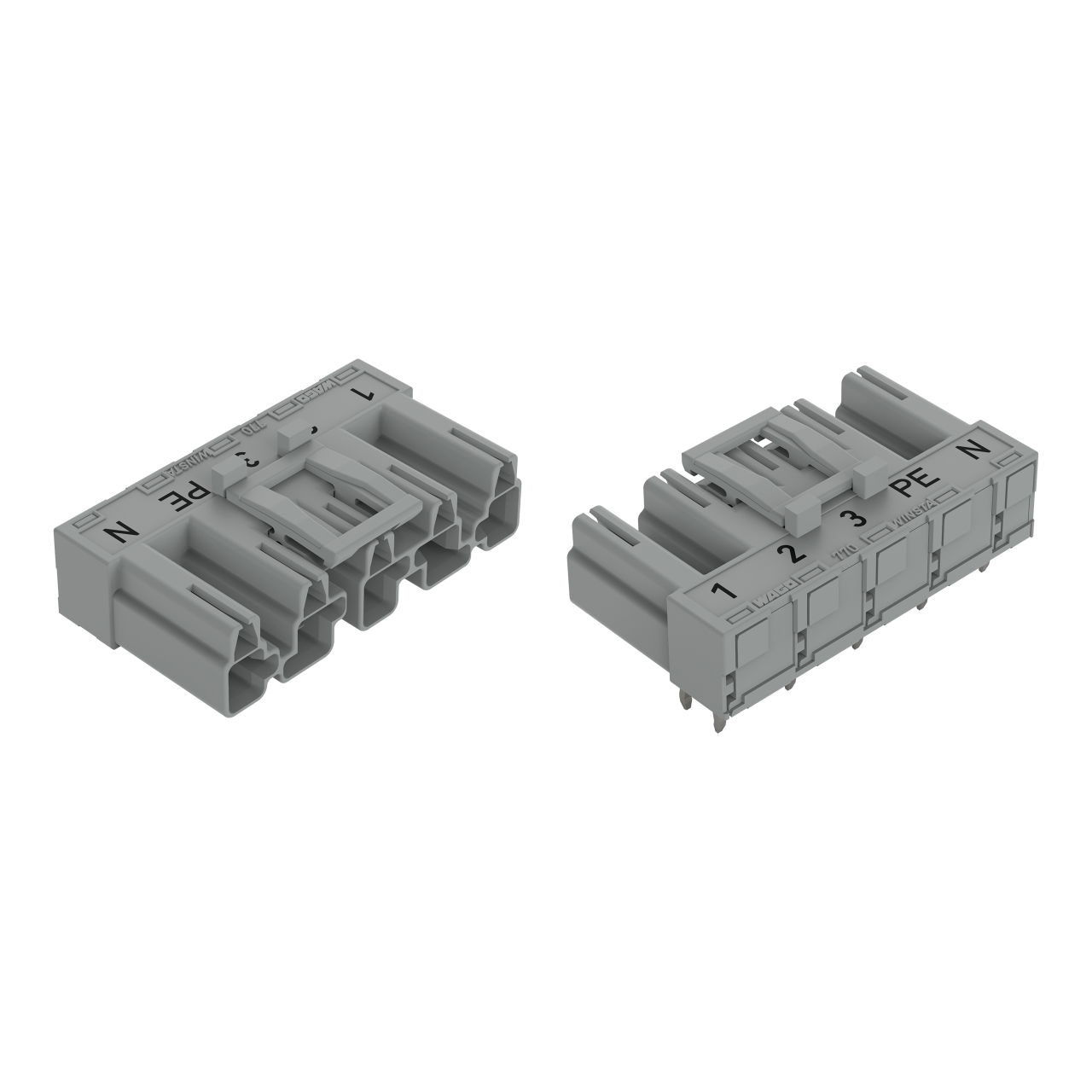 Stecker für Leiterplatten abgewinkelt 5-polig grau