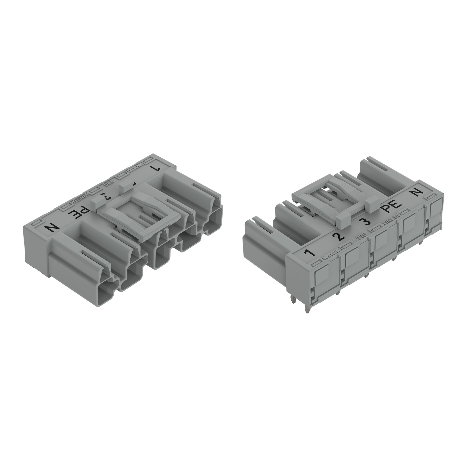 Stecker für Leiterplatten abgewinkelt 5-polig grau