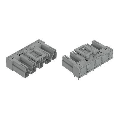Stecker für Leiterplatten abgewinkelt 5-polig grau