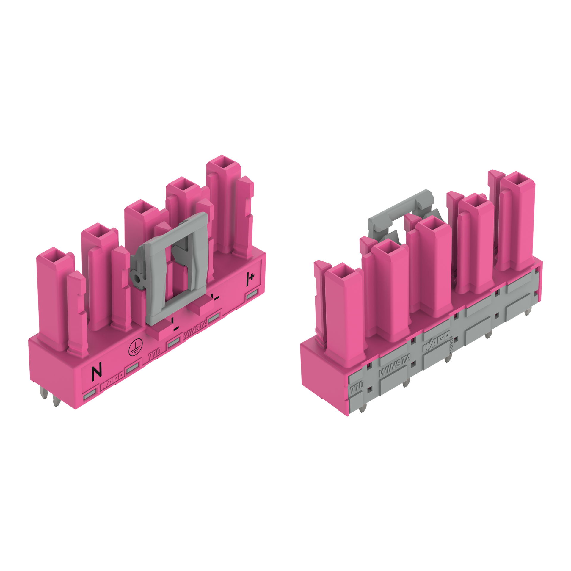 Buchse für Leiterplatten gerade 5-polig pink