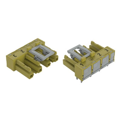Buchse für Leiterplatten abgewinkelt 4-polig hellgrün