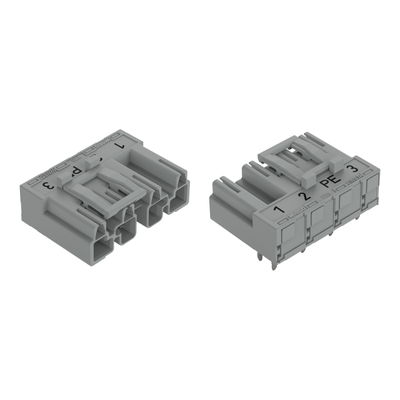 Stecker für Leiterplatten abgewinkelt 4-polig grau