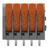 Leiterplattenklemme Hebel 1,5 mm² grau