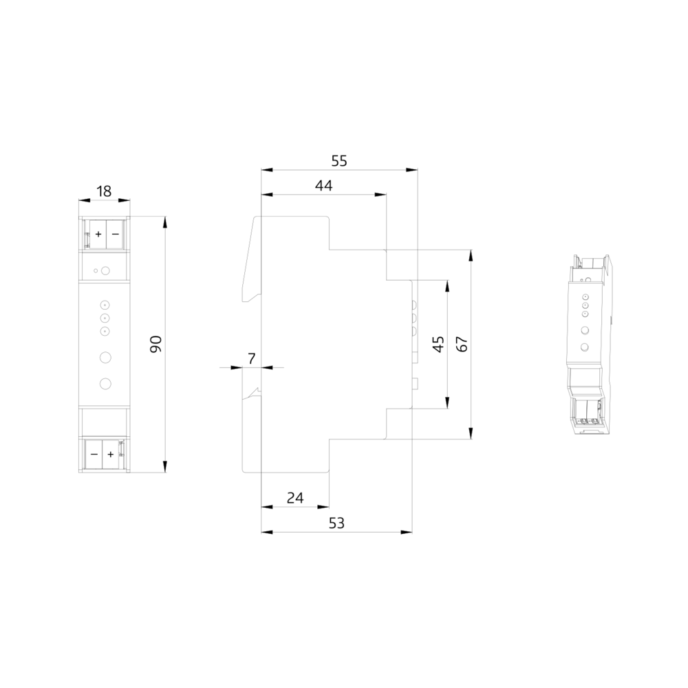 System interface / Coupler DIN-rail (TH35 EN . white IP20 KNX – Image 2 of 3
