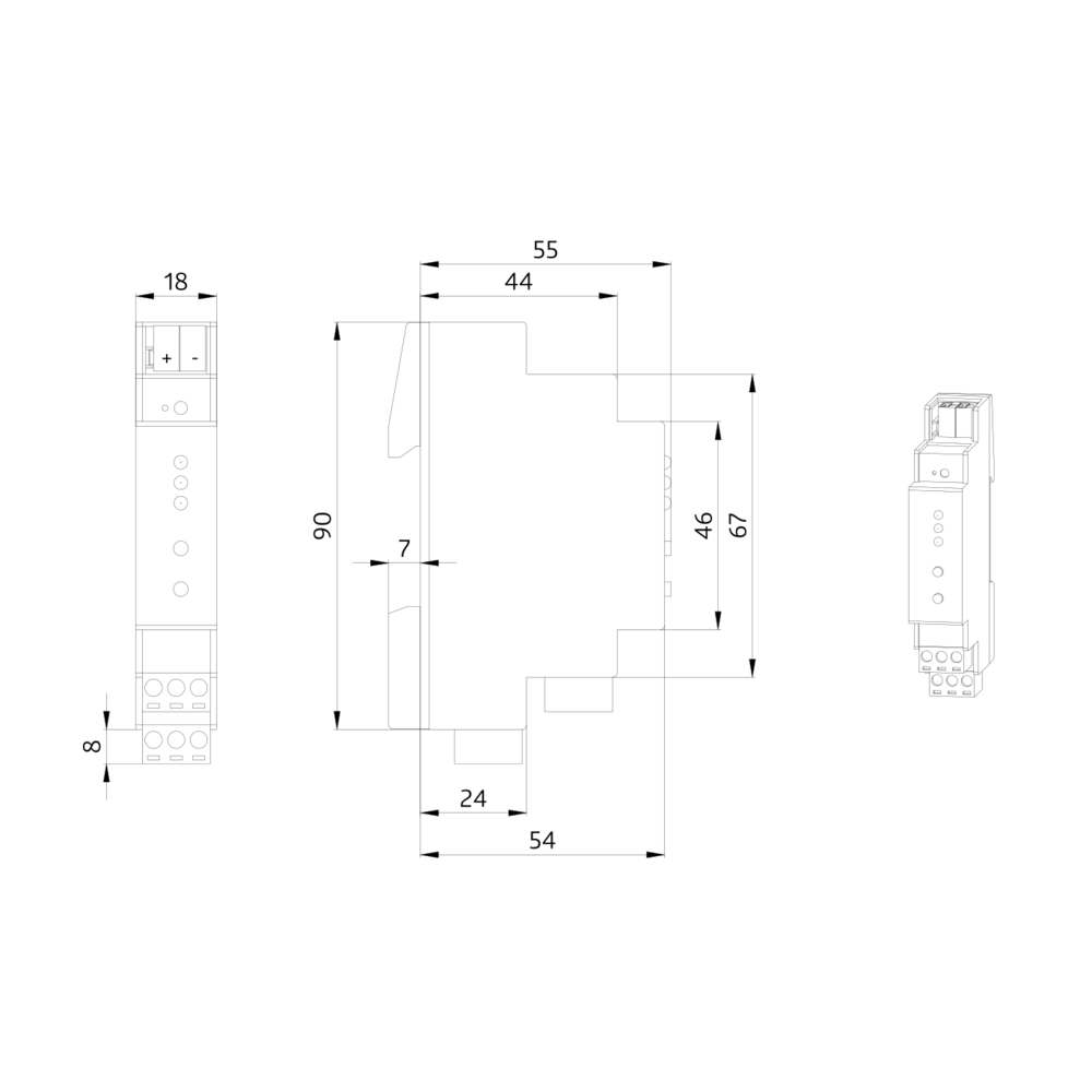 KNX binary input device P SM white IP20 KNX 4Channel – Image 2 of 3