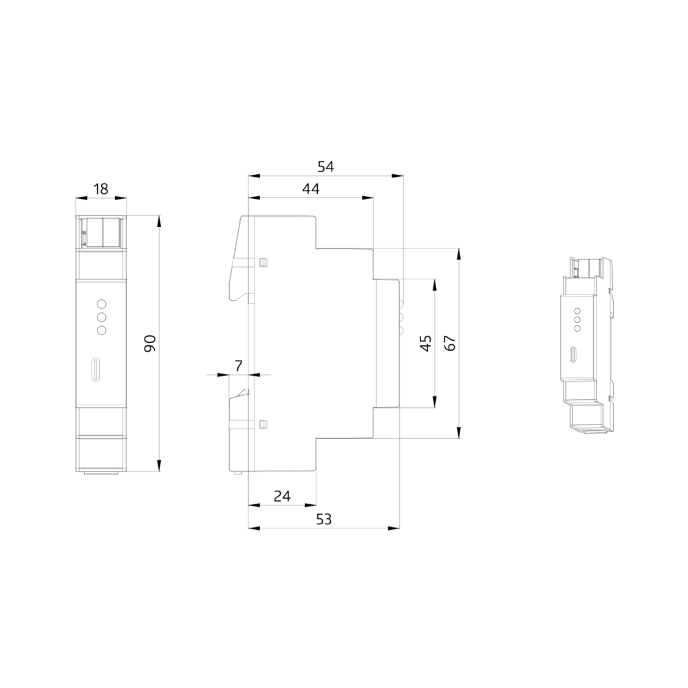 DIN-rail mount device DIN-rail (TH35 EN . - IP20 KNX – Image 2 of 2