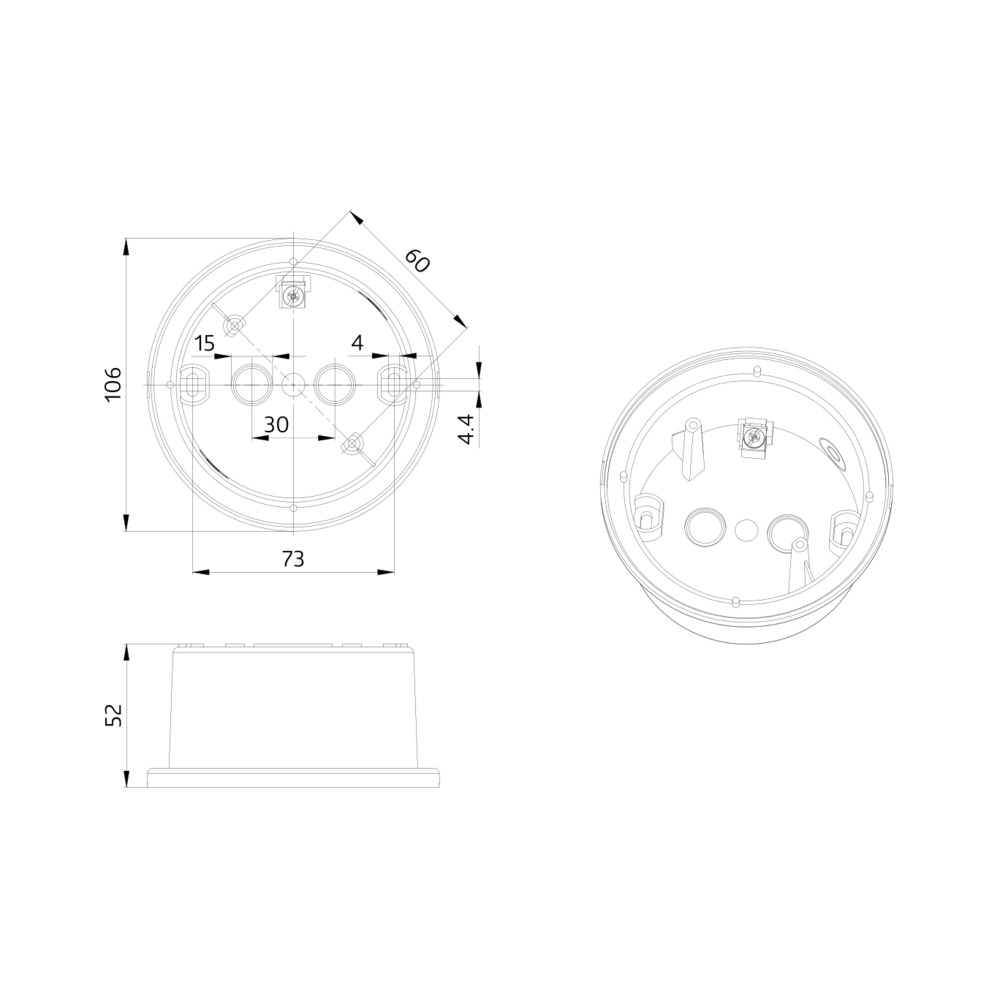 Accessory Surface mounting socket PD11 white – Image 2 of 2