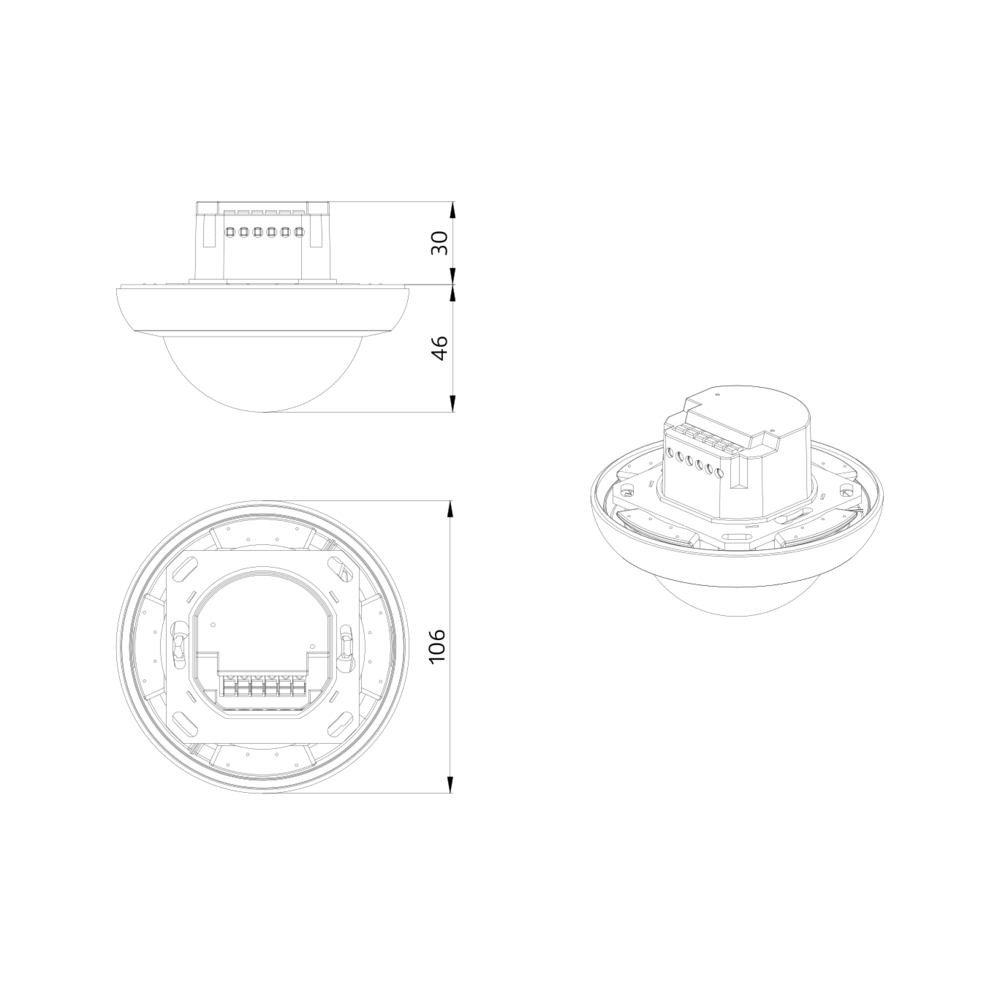 Motion Detector Ceiling mounting 360° FM white IP20 24m 1Channel – Image 2 of 4