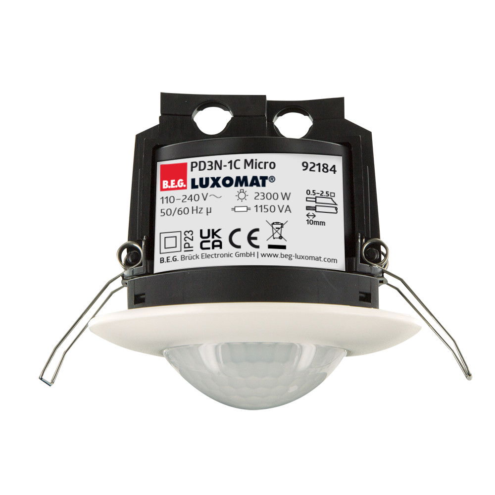 Motion Detector Mic. Ceiling mounting 360° FC white IP23 10m 1Channel
