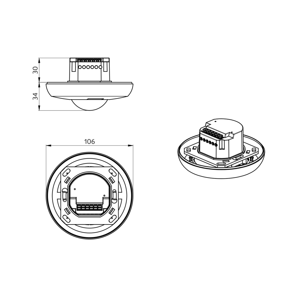 Motion Detector Ceiling mounting 360° FM white IP20 10m 1Channel – Image 2 of 4