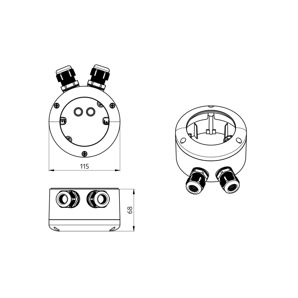 Accessory Surface mounting socket IP65 for PD4-SM IP20 white – Image 2 of 2