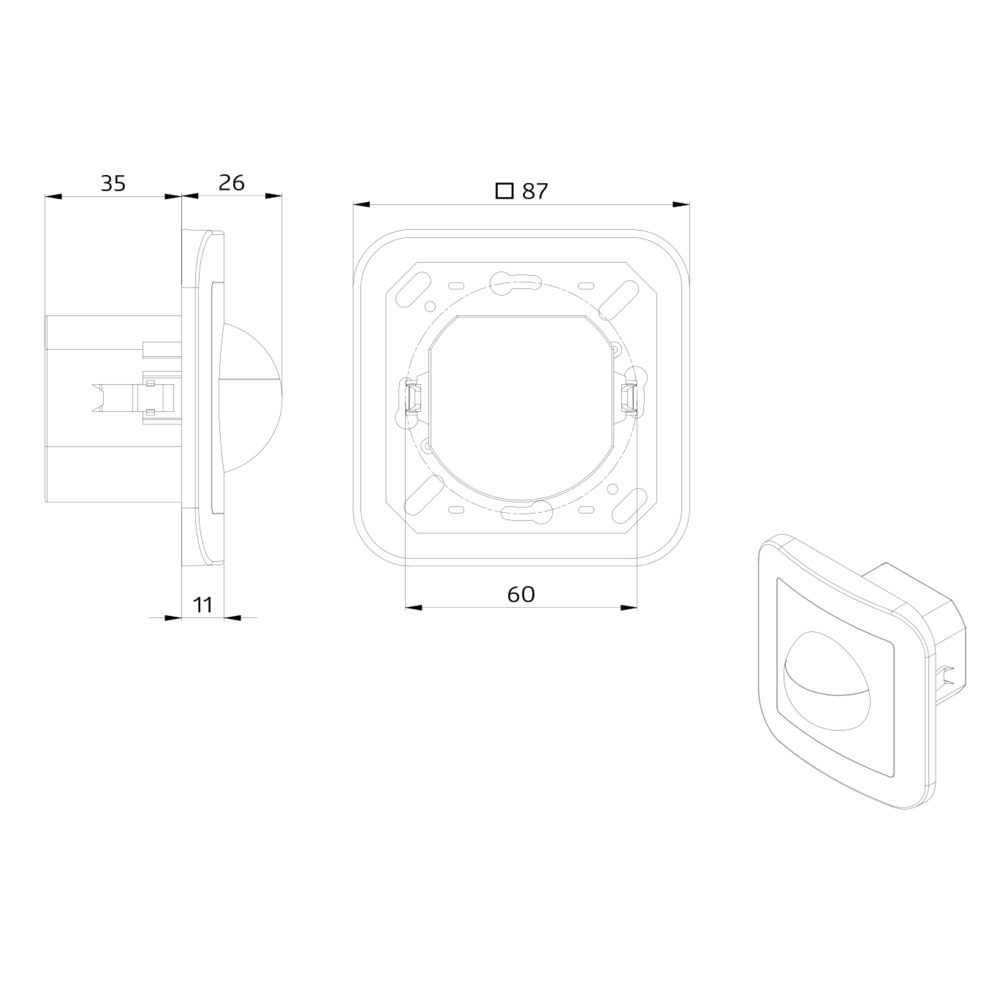 Wall switch R 10A 180° FM pure white IP20 10m 1Channel – Image 2 of 4