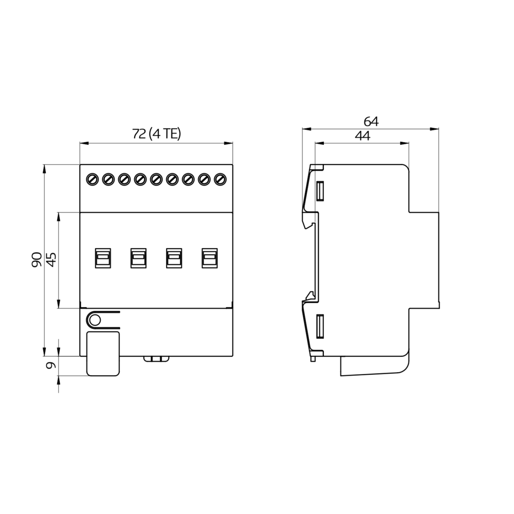 Switching actuator DIN-rail (TH35 EN . - IP20 KNX Secure 4Channel – Image 2 of 2